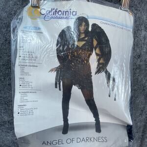 Black‎ Angel Of Darkness California Costumes M Dark Fairy Goth Feather Wings